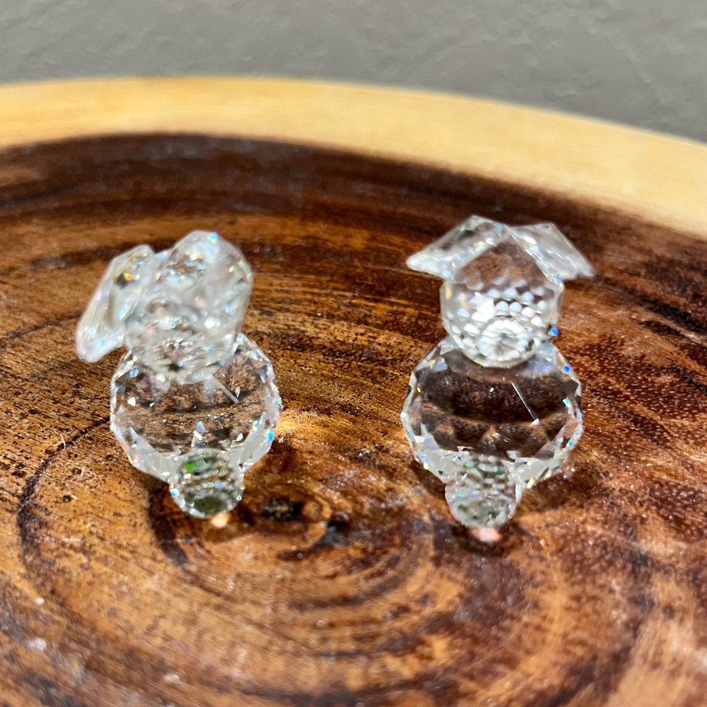 SWAROVSKI CRYSTAL MINI BUNNY FIGURINES SET of 2 - Picture 2 of 7